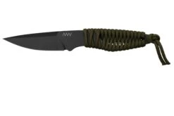 ANV Knives P100 Sleipner Cerakote, Olive Paracord, P100-039, Black Kydex Sheath, Couteau De Cou