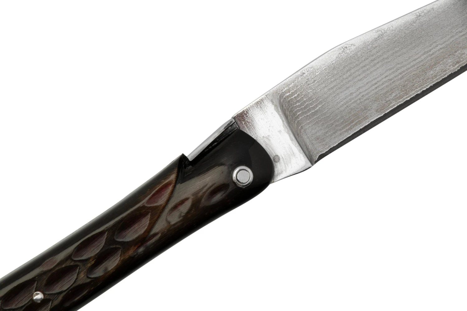 Laguiole En Aubrac 0512BULI-FQI1 Corne De Buffle, Damas Japonais, Couteau De Poche 7 Laguiole En Aubrac 0512BULI-FQI1 Corne De Buffle, Damas Japonais, Couteau De Poche - Image 5