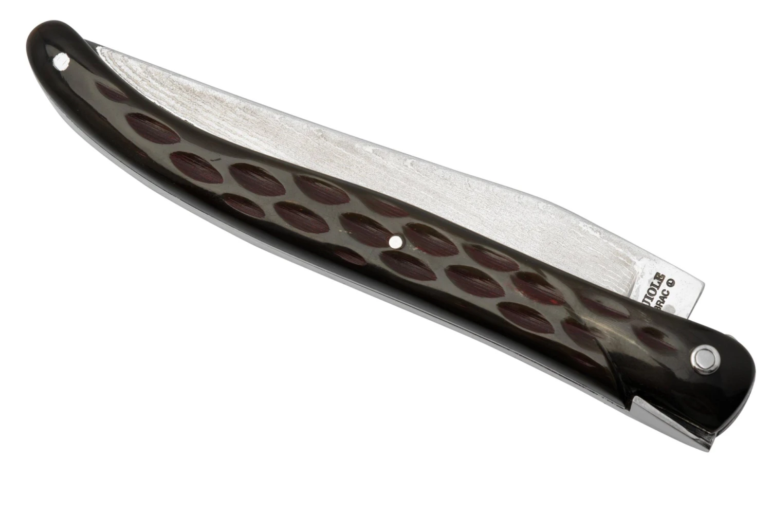 Laguiole En Aubrac 0512BULI-FQI1 Corne De Buffle, Damas Japonais, Couteau De Poche 8 Laguiole En Aubrac 0512BULI-FQI1 Corne De Buffle, Damas Japonais, Couteau De Poche - Image 6