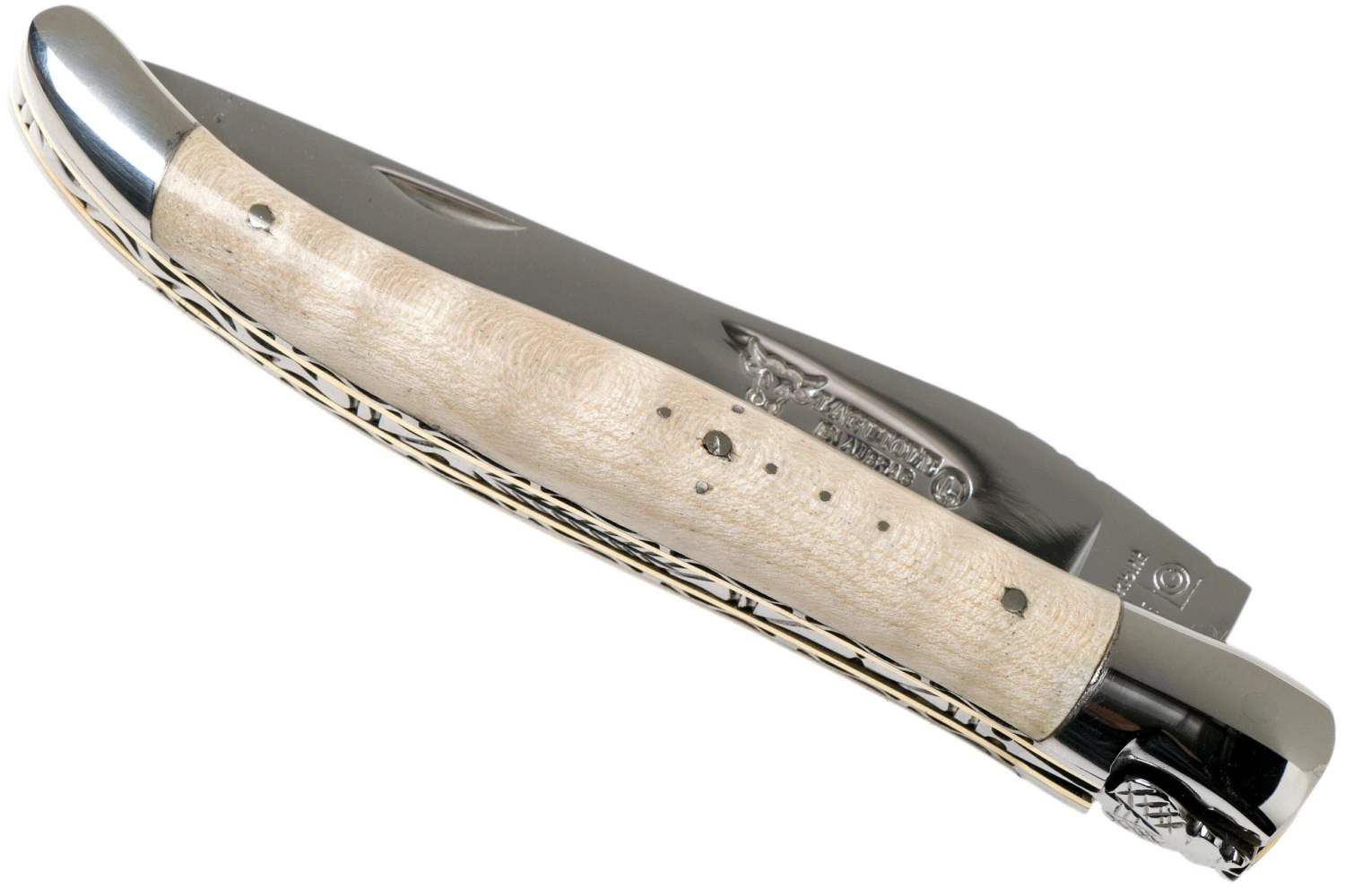 Laguiole En Aubrac 12cm Doubles Platines, érable Ondé Guilloché à La Main L0712EEN1/FSJ1 6 Laguiole En Aubrac 12cm Doubles Platines, érable Ondé Guilloché à La Main L0712EEN1/FSJ1 - Image 4