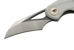 Bestech Bihai Grey DLC Stonewashed Satin, White G10 BG53E Couteau De Poche, Ostap Hel Design -Couteaux Soldes BHBG53E 03 bestech