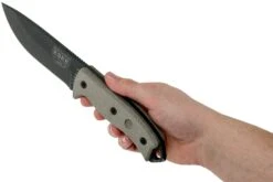 ESEE Model 5 Tactical Gunsmoke, Desert Tan Handle 5P-TG Avec étui Kydex + Clip Ceinture -Couteaux Soldes EE ESEE 5P TG 06 esee knives