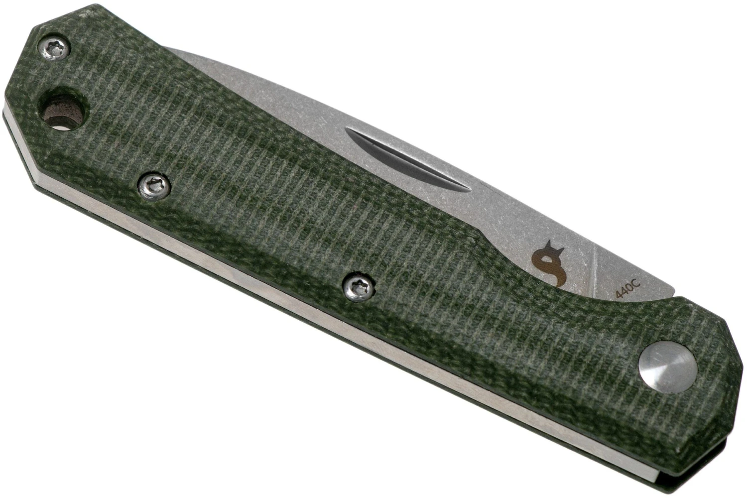 Fox Black Fox Ciol Folding Knife BF-748MI Green Micarta Couteau De Poche, Denis Simonutti Design 6 Fox Black Fox Ciol Folding Knife BF-748MI Green Micarta Couteau De Poche, Denis Simonutti Design - Image 4