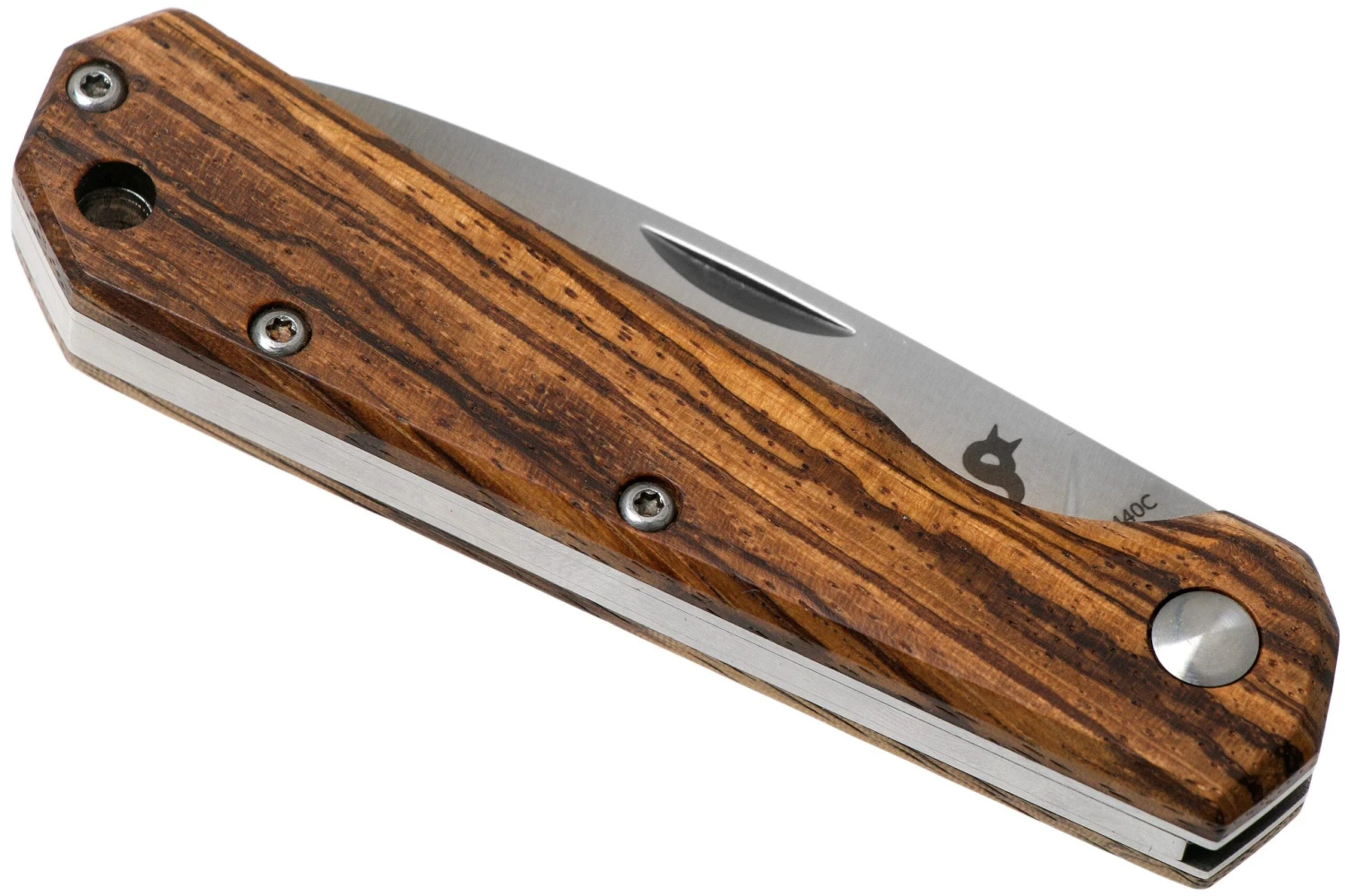 Fox Black Fox Ciol Folding Knife BF-748ZW Zebrano Wood Couteau De Poche, Denis Simonutti Design 6 Fox Black Fox Ciol Folding Knife BF-748ZW Zebrano Wood Couteau De Poche, Denis Simonutti Design - Image 4