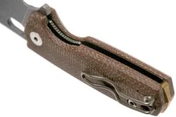 Fox Baby Core FX-608MC Natural Canvas Micarta Couteau De Poche, Jesper Voxnaes Design -Couteaux Soldes FOFX 608MC 05 fox knives