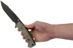 Rick Hinderer Ranch Harpoon Spanto Battle Black Green Micarta Couteau De Survie -Couteaux Soldes HRK TRH SPSWBK GM 06 rick hinderer knives