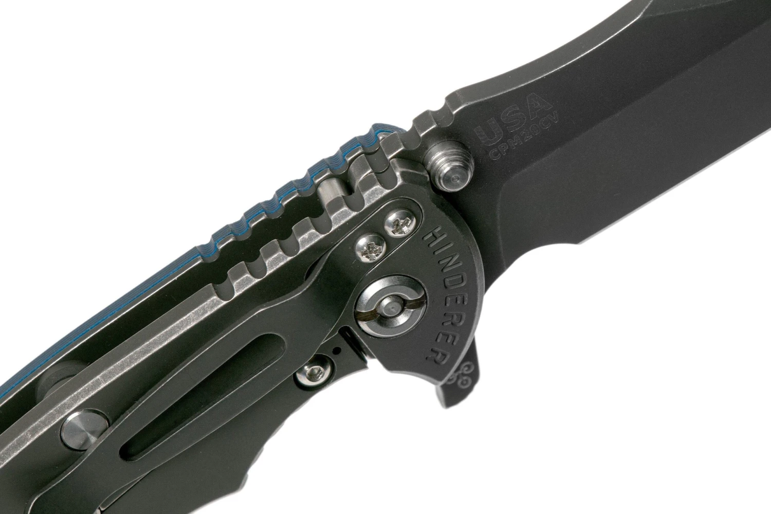 Rick Hinderer XM-18 3.5 Bowie 20CV Battle Black, Blue-Black G10 Couteau De Poche 8 Rick Hinderer XM-18 3.5 Bowie 20CV Battle Black, Blue-Black G10 Couteau De Poche - Image 6