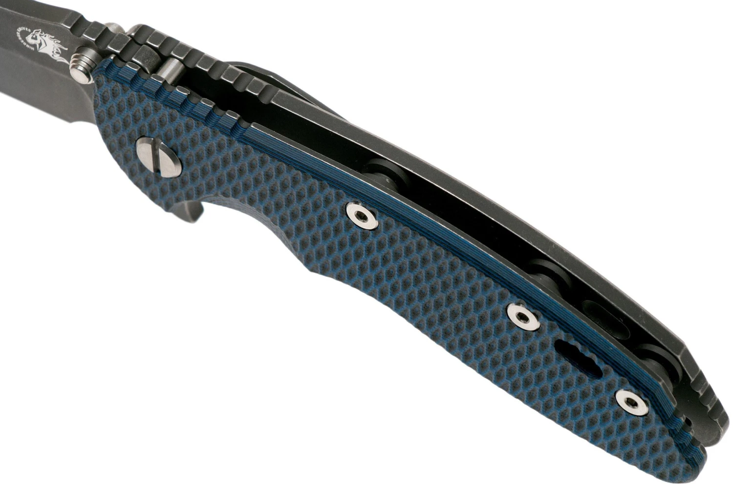 Rick Hinderer XM-18 3.5 Bowie 20CV Battle Black, Blue-Black G10 Couteau De Poche 9 Rick Hinderer XM-18 3.5 Bowie 20CV Battle Black, Blue-Black G10 Couteau De Poche - Image 7