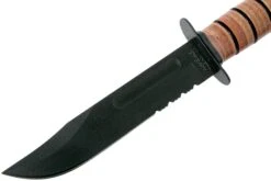 KA-BAR USMC 5018 Partiellement Dentelé, Cuir, étui En Plastique -Couteaux Soldes KA5018 03 ka bar