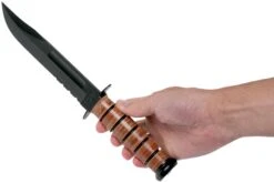 KA-BAR USMC 5018 Partiellement Dentelé, Cuir, étui En Plastique -Couteaux Soldes KA5018 06 ka bar