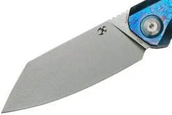 Kansept Bulldozer K1028A3 Stonewashed CPM-20CV, Blue Timascus Couteau De Poche, Kim Ning Design -Couteaux Soldes KSK1028A3 03 kansept