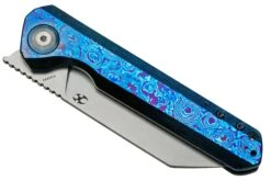 Kansept Bulldozer K1028A3 Stonewashed CPM-20CV, Blue Timascus Couteau De Poche, Kim Ning Design -Couteaux Soldes KSK1028A3 04 kansept