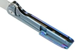 Kansept Bulldozer K1028A3 Stonewashed CPM-20CV, Blue Timascus Couteau De Poche, Kim Ning Design -Couteaux Soldes KSK1028A3 06 kansept