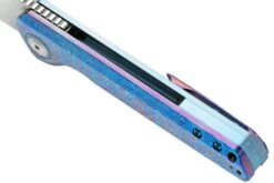 Kansept Bulldozer K1028A3 Stonewashed CPM-20CV, Blue Timascus Couteau De Poche, Kim Ning Design -Couteaux Soldes KSK1028A3 08 kansept