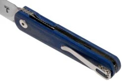 Kizer Feist V3499C1 Stonewashed 154CM, Denim Blue Micarta, Couteau De Poche, Justin Lundquist Design -Couteaux Soldes KZV3499C1 05 kizer