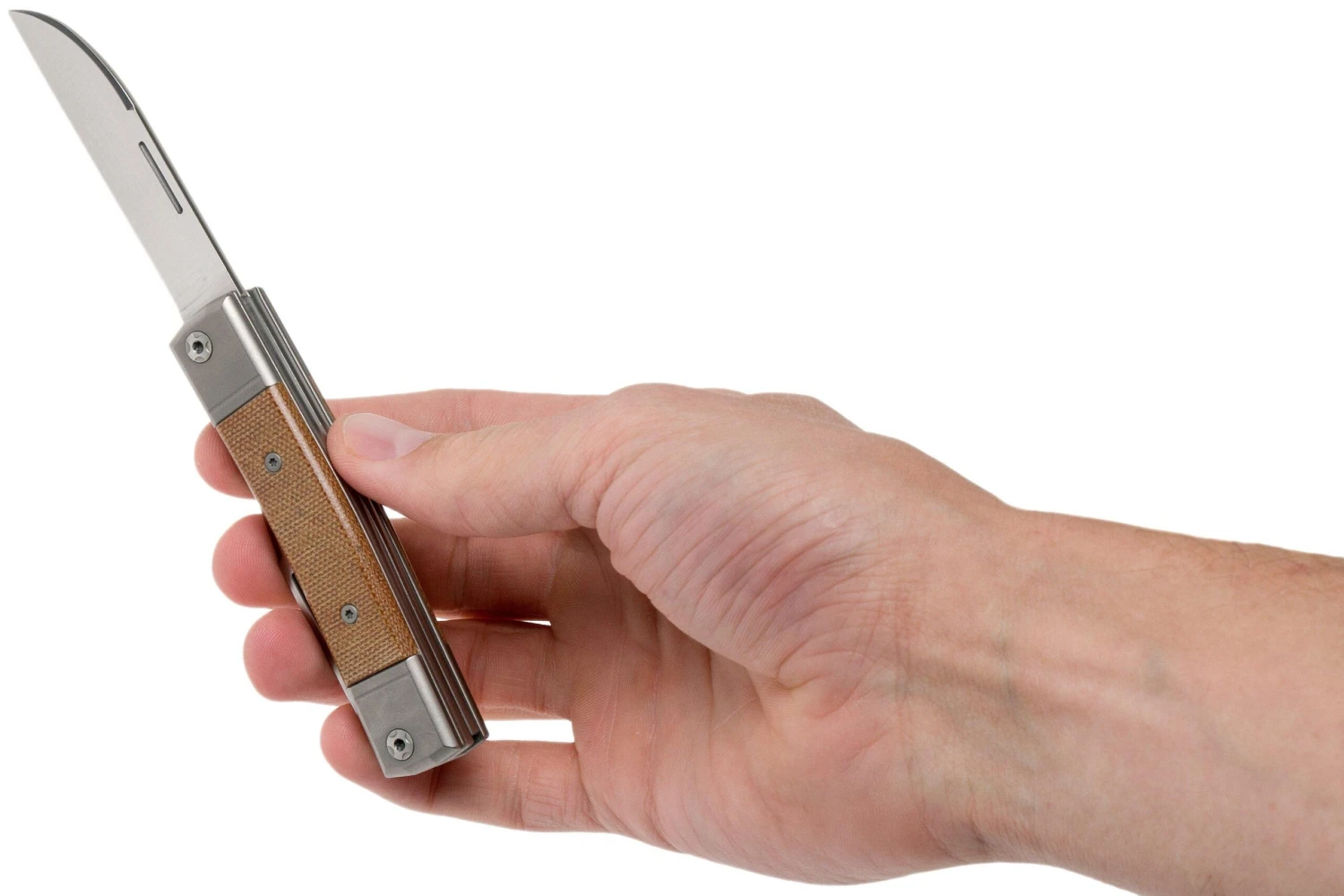 LionSteel BestMan BM13 CVN Natural Canvas Micarta Couteau De Poche Slipjoint 8 LionSteel BestMan BM13 CVN Natural Canvas Micarta Couteau De Poche Slipjoint - Image 6