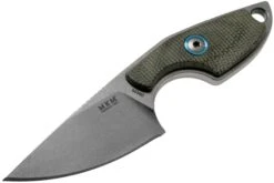 MKM Mikro 1 Drop, Stonewashed Green Canvas Micarta Couteau De Cou, Jesper Voxnaes Design -Couteaux Soldes MMK MR01 GC 03 mkm knives