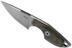 MKM Mikro 1 Drop, Stonewashed Green Canvas Micarta Couteau De Cou, Jesper Voxnaes Design -Couteaux Soldes MMK MR01 GC 04 mkm knives
