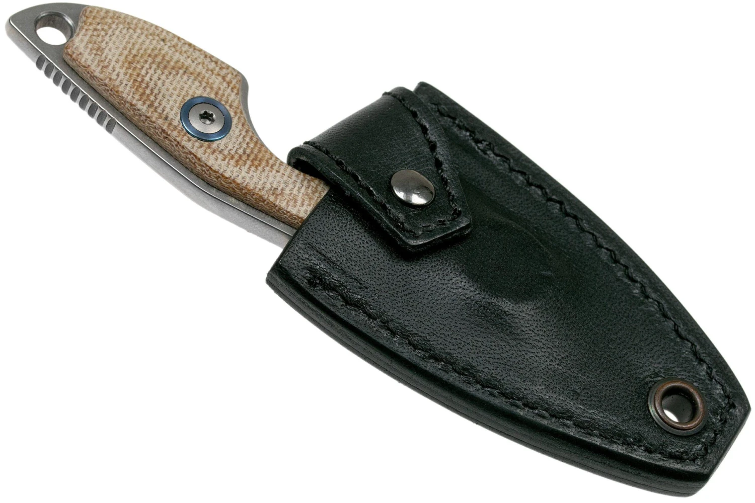 MKM Mikro 1 Drop, Stonewashed Natural Canvas Micarta Couteau De Cou, Jesper Voxnaes Design 8 MKM Mikro 1 Drop, Stonewashed Natural Canvas Micarta Couteau De Cou, Jesper Voxnaes Design - Image 6