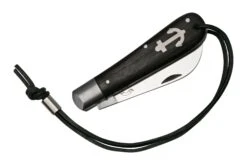 Otter Anchor Knife 172 LB Large Carbon, Smoked Oak, Stainless Anchor, Leather Strap, Couteau De Poche -Couteaux Soldes OR172LB 04 otter