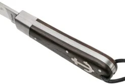 Otter Anchor Knife 172 LB Large Carbon, Smoked Oak, Stainless Anchor, Leather Strap, Couteau De Poche -Couteaux Soldes OR172LB 07 otter