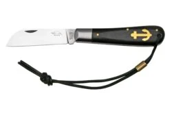 Otter Anchor Knife SET 173 Large Stainless, Grenadilla, Brass Anchor, Leather Strap Couteau De Poche