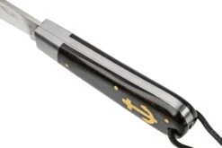 Otter Anchor Knife SET 173 Large Stainless, Grenadilla, Brass Anchor, Leather Strap Couteau De Poche -Couteaux Soldes ORSET173 06 otter