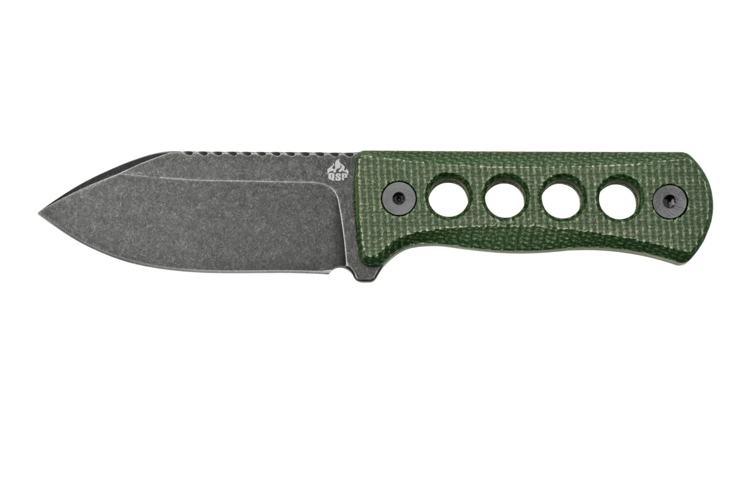 QSP Knife Canary QS141-C2 Blackwashed, Black Green G10, Couteau De Cou 3 QSP Knife Canary QS141-C2 Blackwashed, Black Green G10, Couteau De Cou