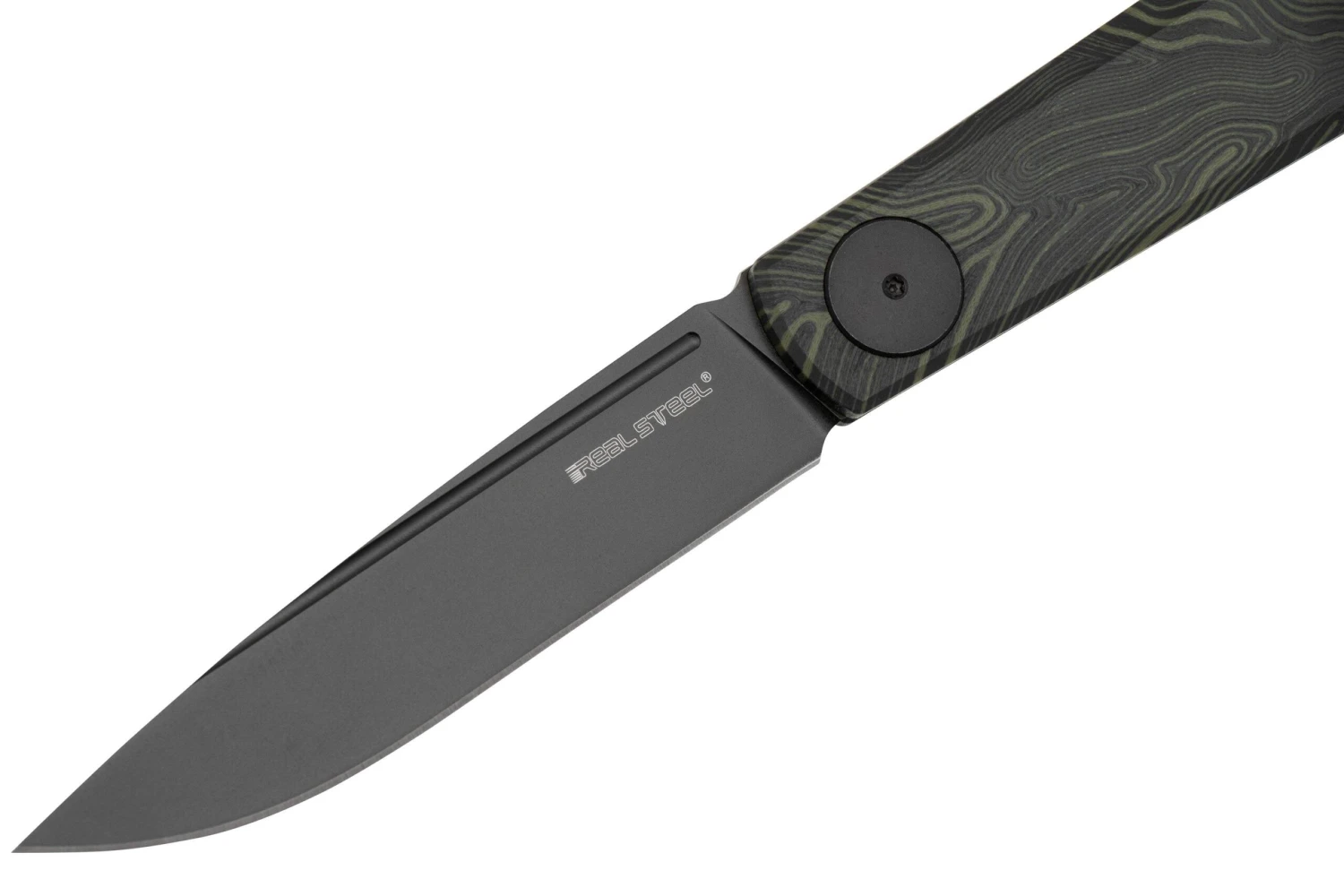 Real Steel Gslip Compact, 7865VG, Damast Pattern G10, Volcano Green, Couteau De Poche Knivesandtools Exclusive 5 Real Steel Gslip Compact, 7865VG, Damast Pattern G10, Volcano Green, Couteau De Poche Knivesandtools Exclusive - Image 3