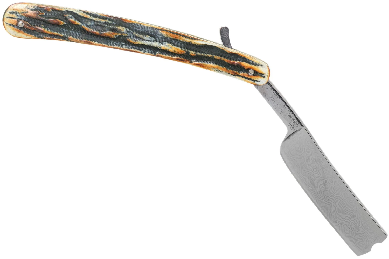 Rough Ryder Folding Razor Cinnamon Stag RR2159 Damascus Rasoir Coupe-choux 4 Rough Ryder Folding Razor Cinnamon Stag RR2159 Damascus Rasoir Coupe-choux - Image 2