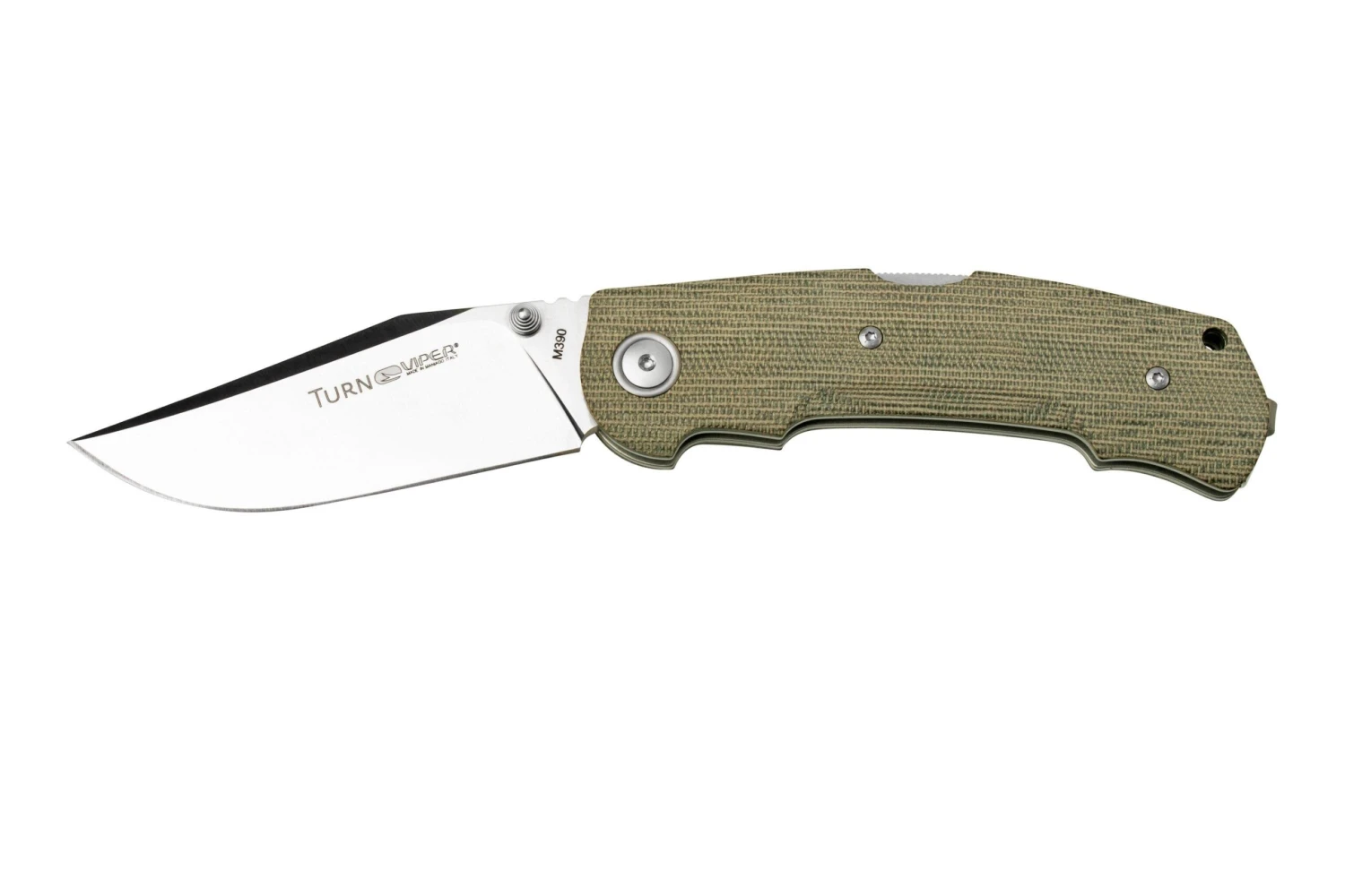 Viper Turn V5988CG Green Canvas Micarta Couteau De Poche, Fabrizio Silvestrelli Design 3 Viper Turn V5988CG Green Canvas Micarta Couteau De Poche, Fabrizio Silvestrelli Design