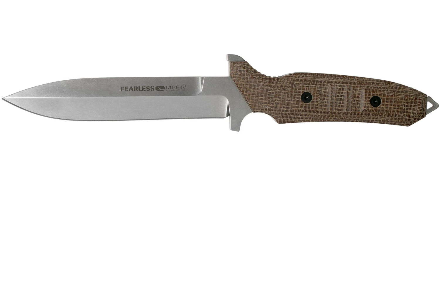 Viper Fearless VT4018CM Sleipner Stonewashed, Brown Canvas Micarta, Couteau Fixe, Rumici Design 3 Viper Fearless VT4018CM Sleipner Stonewashed, Brown Canvas Micarta, Couteau Fixe, Rumici Design