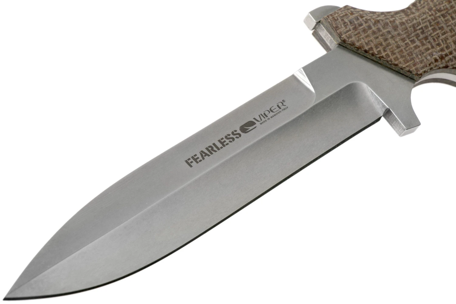 Viper Fearless VT4018CM Sleipner Stonewashed, Brown Canvas Micarta, Couteau Fixe, Rumici Design 5 Viper Fearless VT4018CM Sleipner Stonewashed, Brown Canvas Micarta, Couteau Fixe, Rumici Design - Image 3