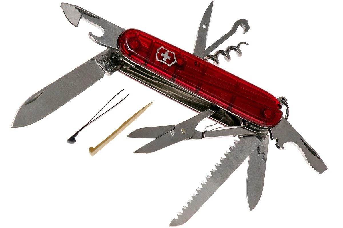 Victorinox Huntsman Rouge Transparent 1.3713.T Couteau Suisse 3 Victorinox Huntsman Rouge Transparent 1.3713.T Couteau Suisse
