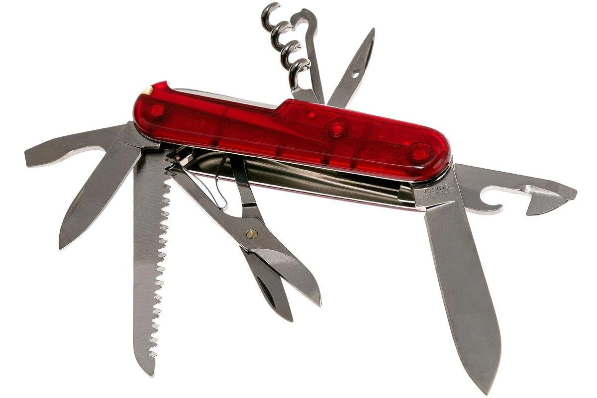 Victorinox Huntsman Rouge Transparent 1.3713.T Couteau Suisse 4 Victorinox Huntsman Rouge Transparent 1.3713.T Couteau Suisse - Image 2