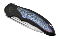 WE Knife Makani WE21048B-3, Black Titanium, Flamed Titanium Inlay, CPM 20CV Couteau De Poche -Couteaux Soldes WKWE21048B 3 06 weknife